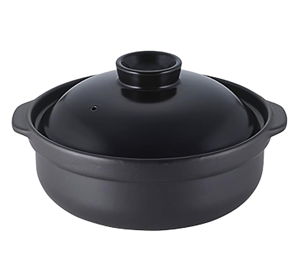 Isaji Clay Pot Mino Ware Clay Pot, Japanese Black, Size 8, 28.5 X 25.4 X H14.8cm, 261141, Made In Japan