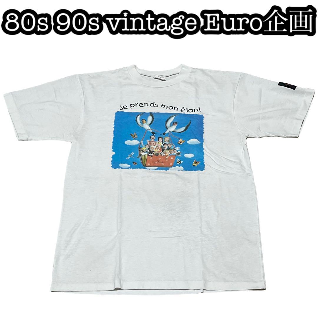 

[USED] 80s OLD vintage USA made heart y2k tee American flag