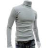 Men Fashion Solid Color Long Sleeve Turtleneck Sweater Slim Fit Knitted Pullover