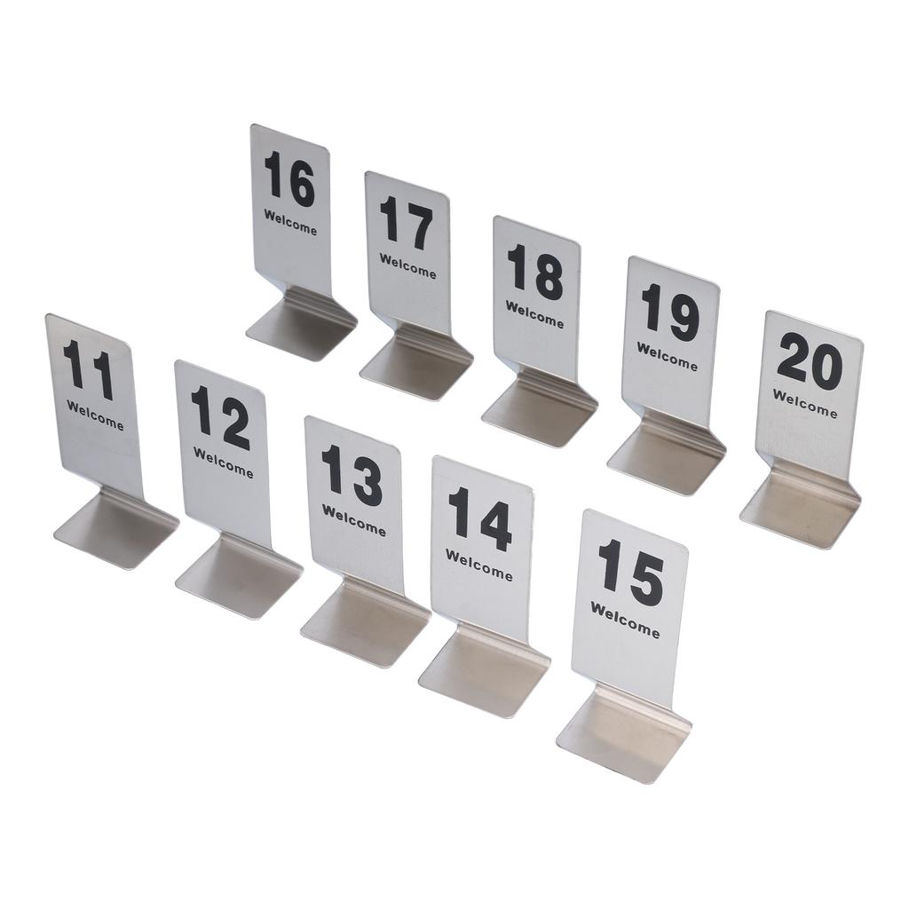 10PCS Table Number Cards Stainless Steel DoubleSided Digital Sign Seat Card 1120 Number