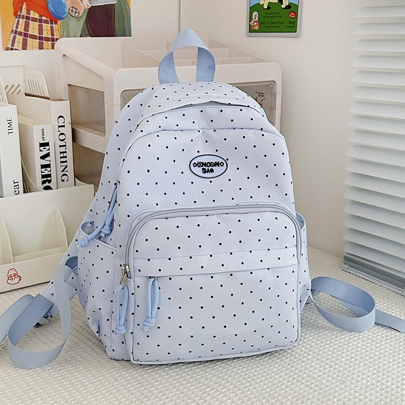 Mochila Estampada de Bolinhas Mochila Escolar Infantil Mochila Pequena Leve