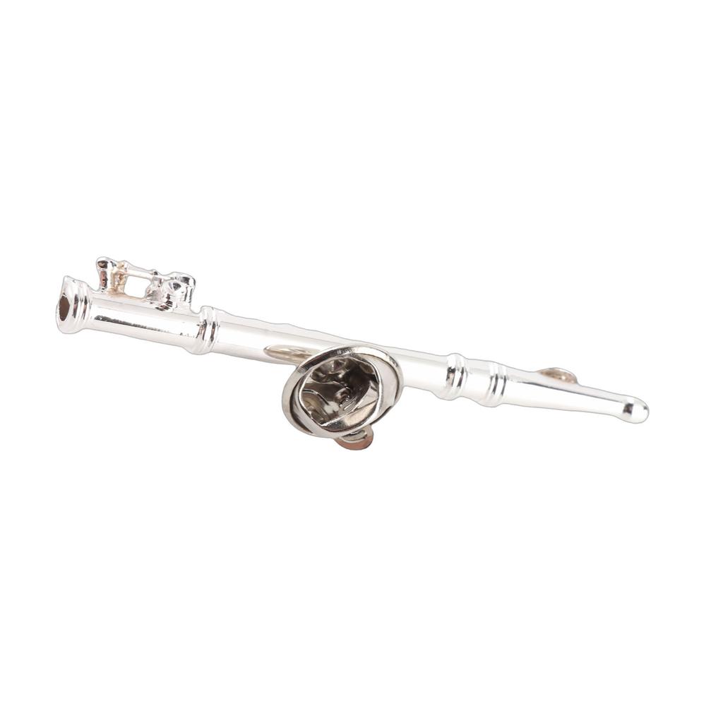 Flötenförmige Musikinstrument Broschen Pin Zubehör für Geschenksammlung(Gold)