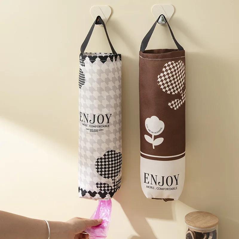 Wall-mounted Garbage Bag Storage Artifact Kitchen Plastic Bag Storage Bags Collector Shopping Storage Bags Hanging Bag Organizer