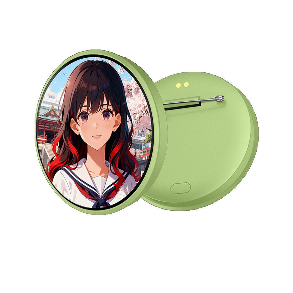 Bluetooth Electronic Badge Pendant with Anime Design - Long Battery Life & Video Display