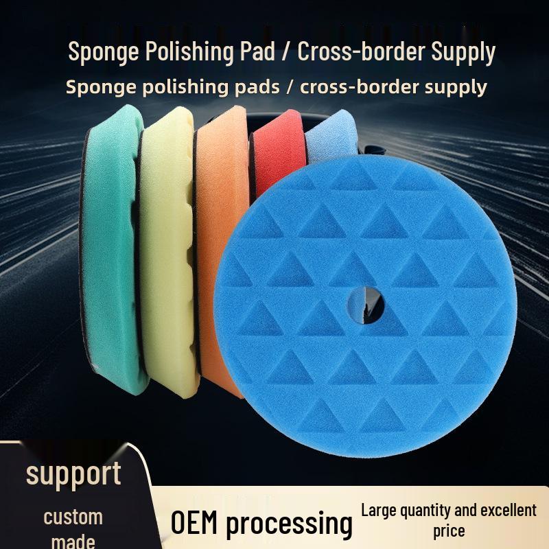 5/6 Inch Beveled Edge Triangle Pattern Sponge Polishing Pad for Car Detailing and Scratch Repair