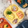 1PC Drop- Divided Plates, Microwave & Dishwasher Safe, Lightweight Plastic Picnic Plates Made of Healthy Materials