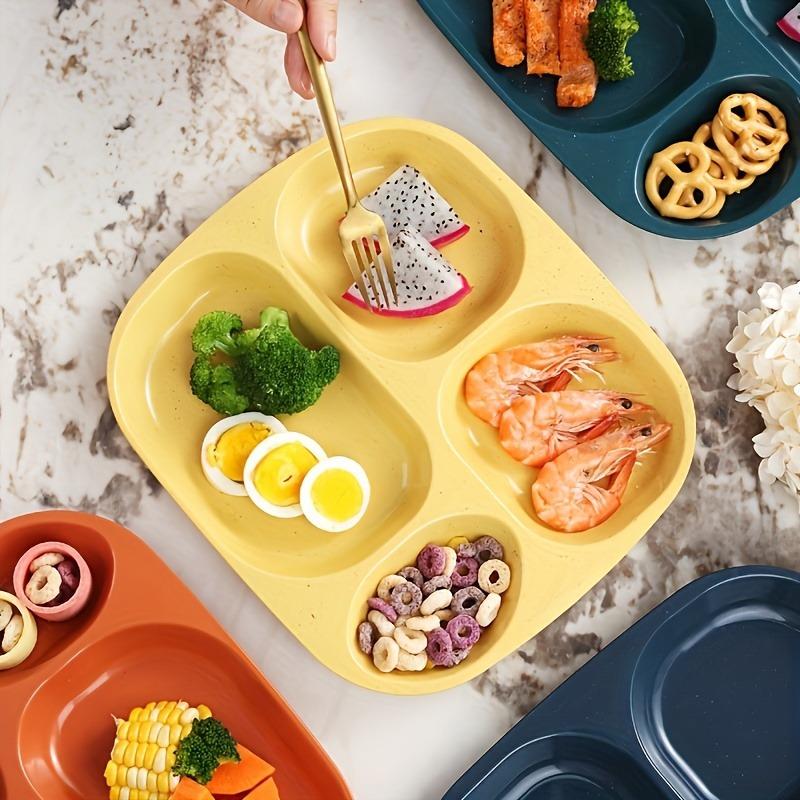 1PC Drop- Divided Plates, Microwave & Dishwasher Safe, Lightweight Plastic Picnic Plates Made of Healthy Materials