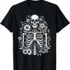 Floral Skeleton Flowers Goth Aesthetic T-Shirt