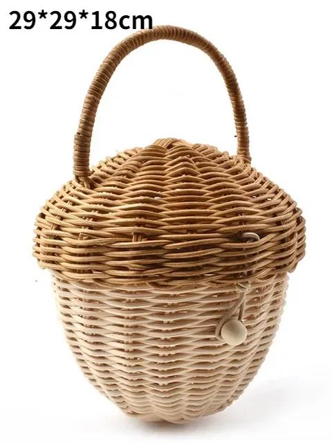 Cute Rattan Basket Hand Woven Mushroom