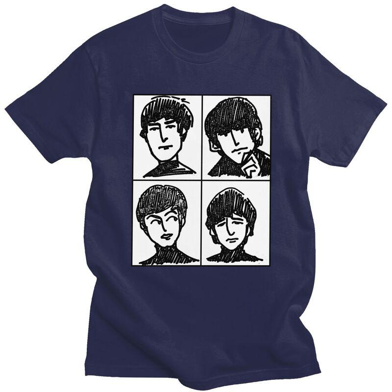 Custom Heavy Metal Rock The Beatle Tshirts for Men Short Sleeves Leisure T Shirt Cool Tshirts Slim Fit Pure Cotton Tees Gift