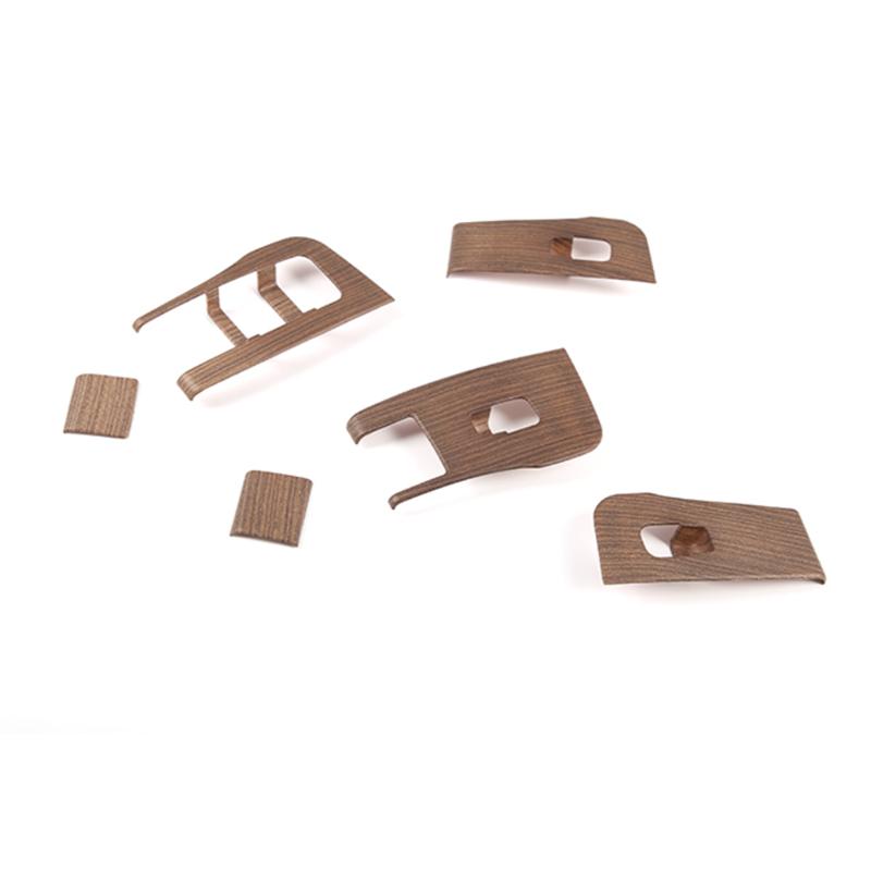 Auto ABS Holzmaserung Tür Fensterheber Schalter Knopf Rahmen Abdeckung Zierleiste Panel Für Tesla Model 3 Y 2017 2018