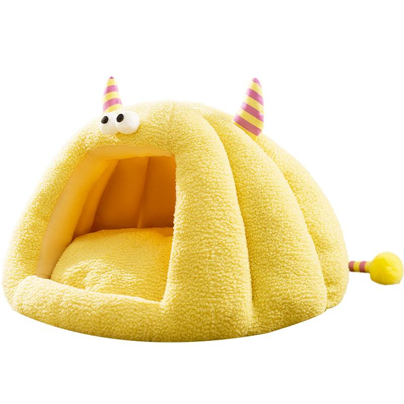 Katze Herbst und Winter Jurte Lustiges Monster Warmes Katzenbett Teddy Kleiner Hundekäfig Niedliches Haustierbett Zubehör