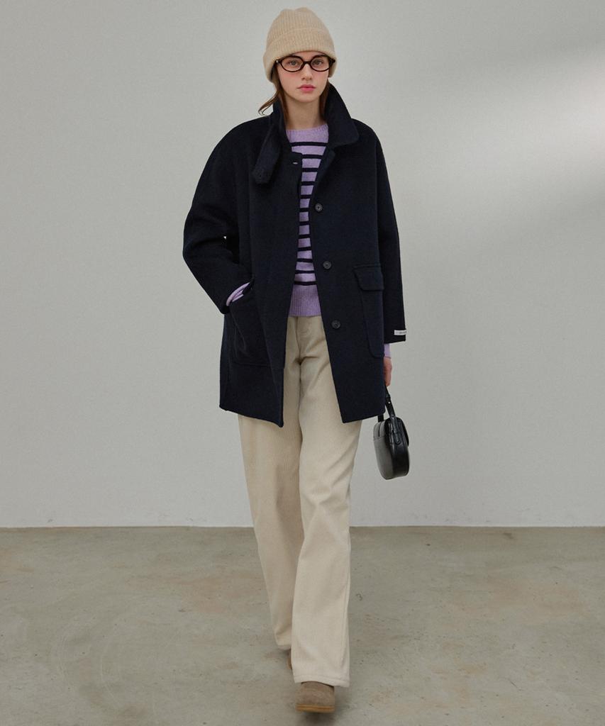 SLOWLOLLI Balmacan Wool Handmade Coat_2 Colors