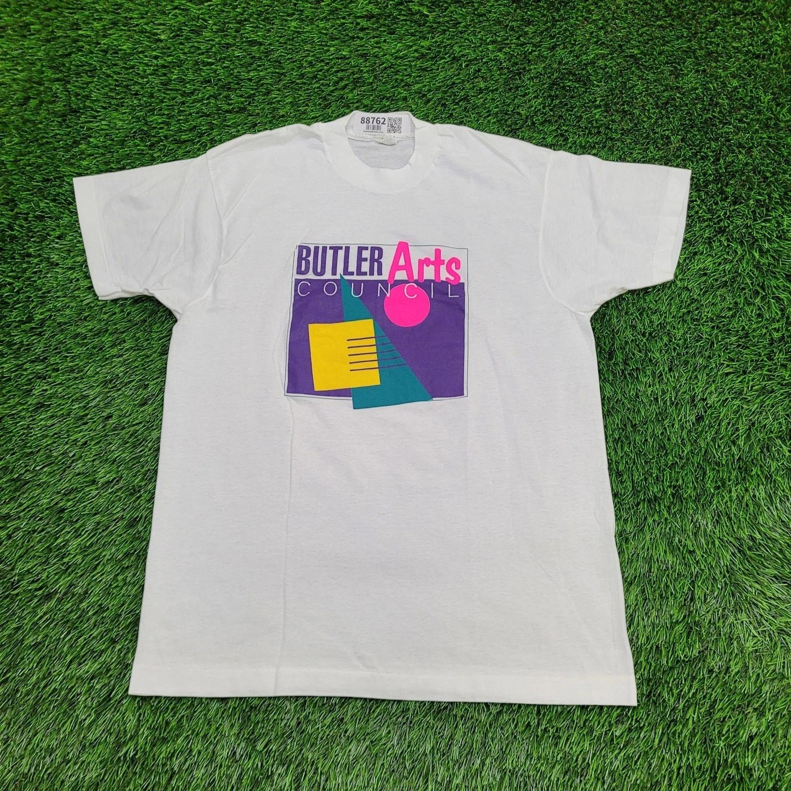 Vintage 80s Butler Arts Council Shirt Medium 20x26 Geometric S