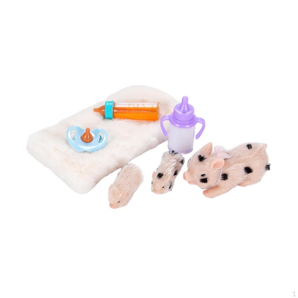 -Pig Set, Pig Toy Miniature Mini Piggy for Boys And Girls
