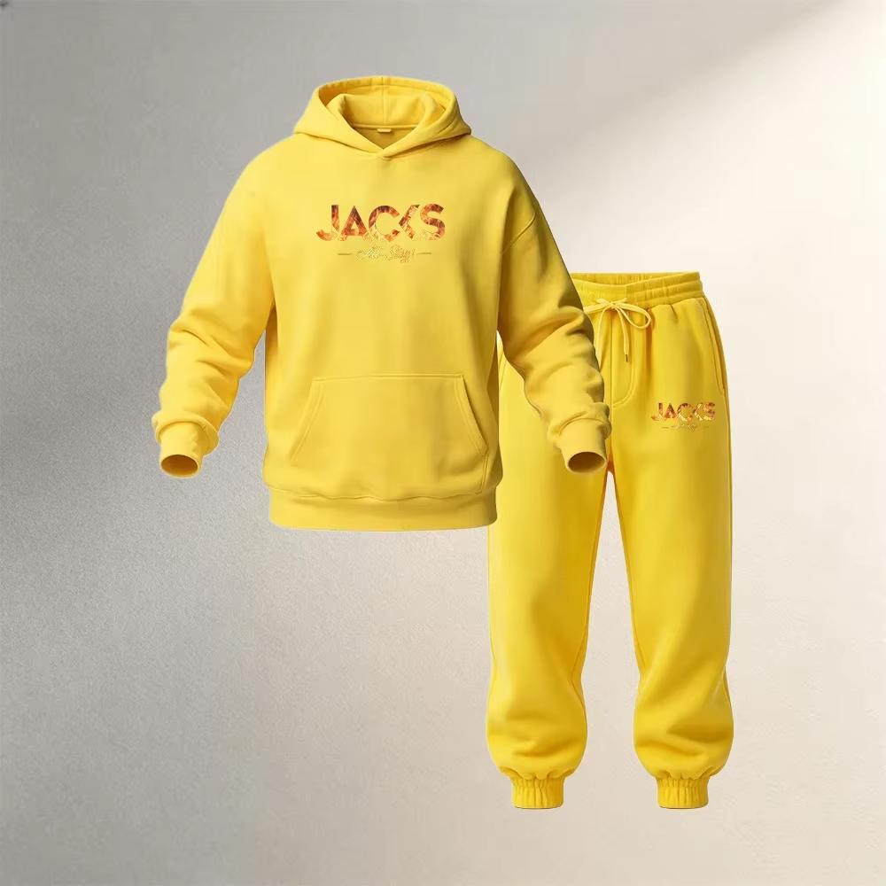 Two-piece Hooded Sweatshirt Set, Autumn/winter Men's Sportswear and Casual Wear, Drawstring Jogging Pants, Men's Suit.