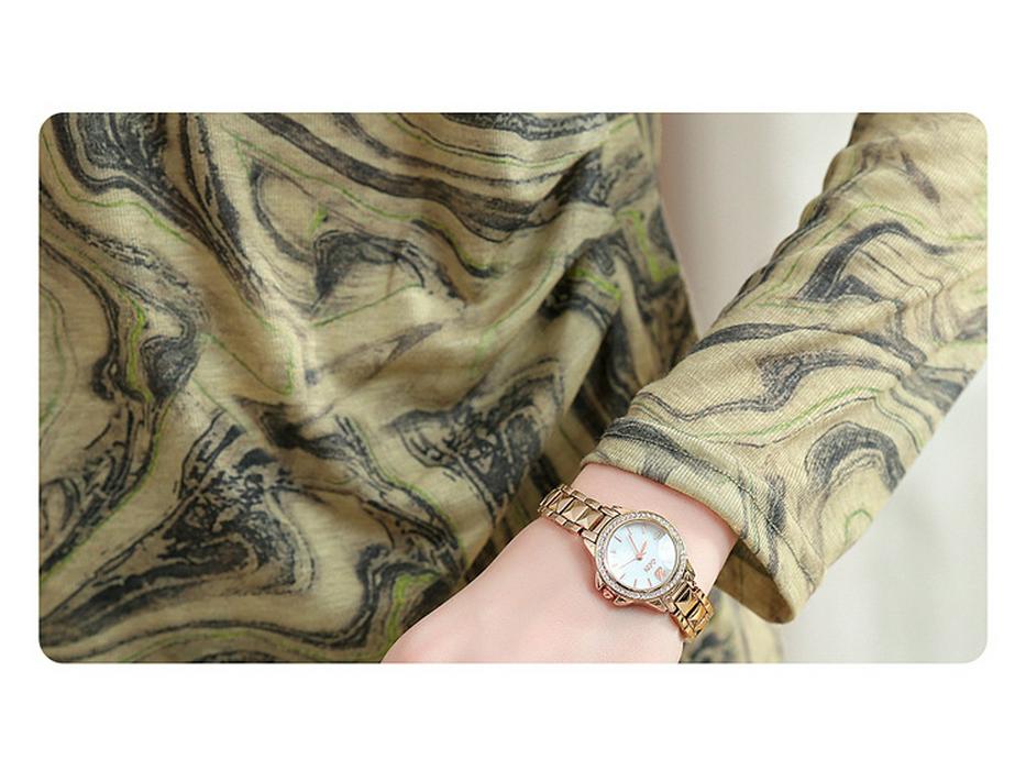 2025 Spring Irregular Long Sleeve T-shirt for Mothers, Fashionable 40s-50s Base Layer Top