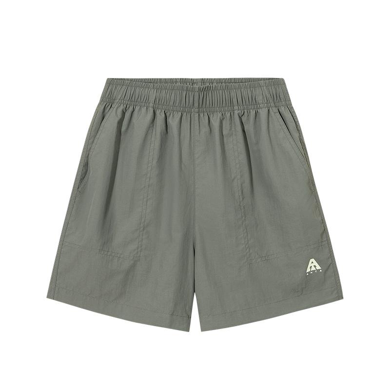 Anta Outdoor Series Solid Color Mid Waist Breathable Versatile Loose Fit Five Point Casual Shorts Women shorts Seaweed-Green 962526501-5