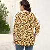 Blusa Floral Feminina Plus Size com Manga Três Quartos, Blusa Casual, Túnica de Corte Amplo para Primavera Verão, Uso Diário, Trabalho e Saídas