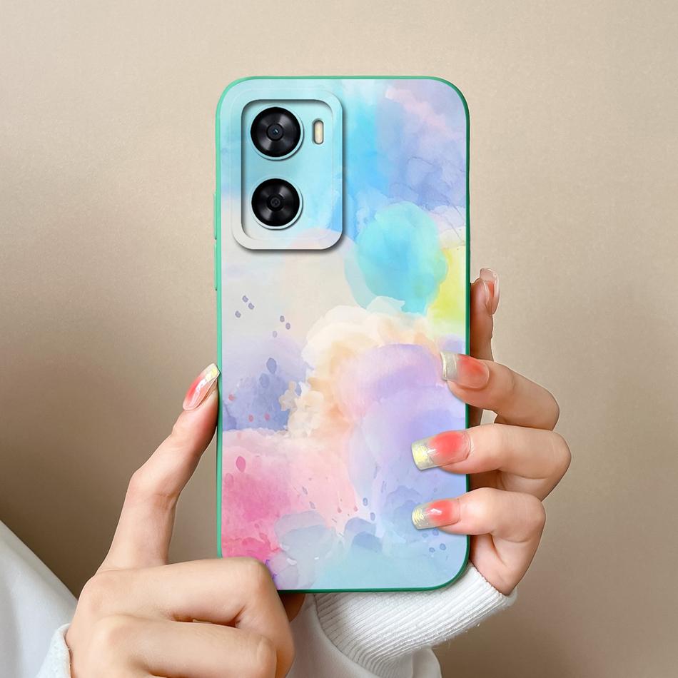 For Oppo A57 A57S A57E Case Cute Cartoon Soft Liquid Silicone Back Cover For Oppo A 57 4G 5G Full Protection Shockproof Bumper