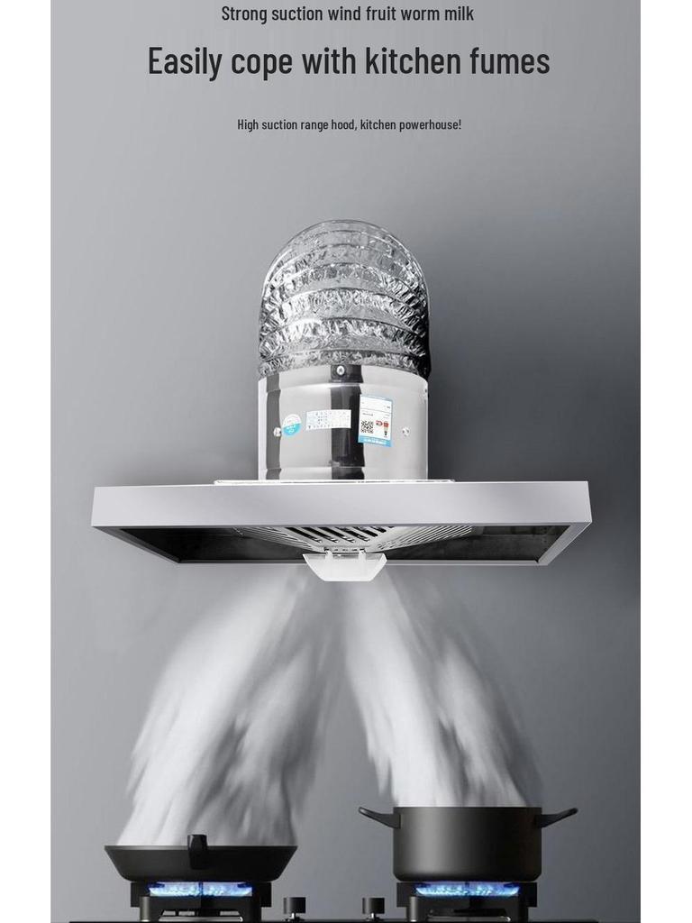 High Suction Stainless Steel Kitchen Exhaust Fan & Range Hood for Apartments