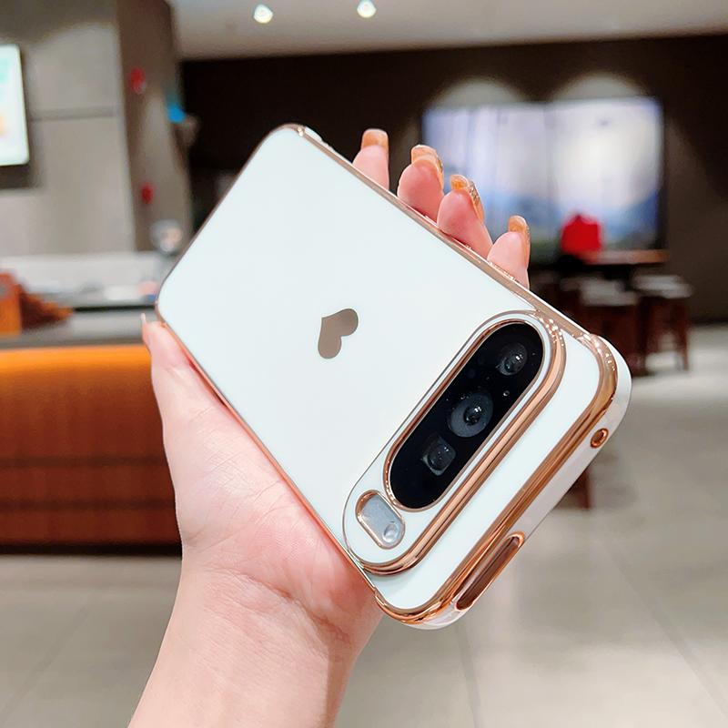 

Роскошный угловой чехол Love Heart с силиконовым мягким чехлом из ТПУ для Google Pixel 9 PRO XL 8 8A 7AThin Electroplate противоударный бампер Coque For Google Pixel 9 Pro XL