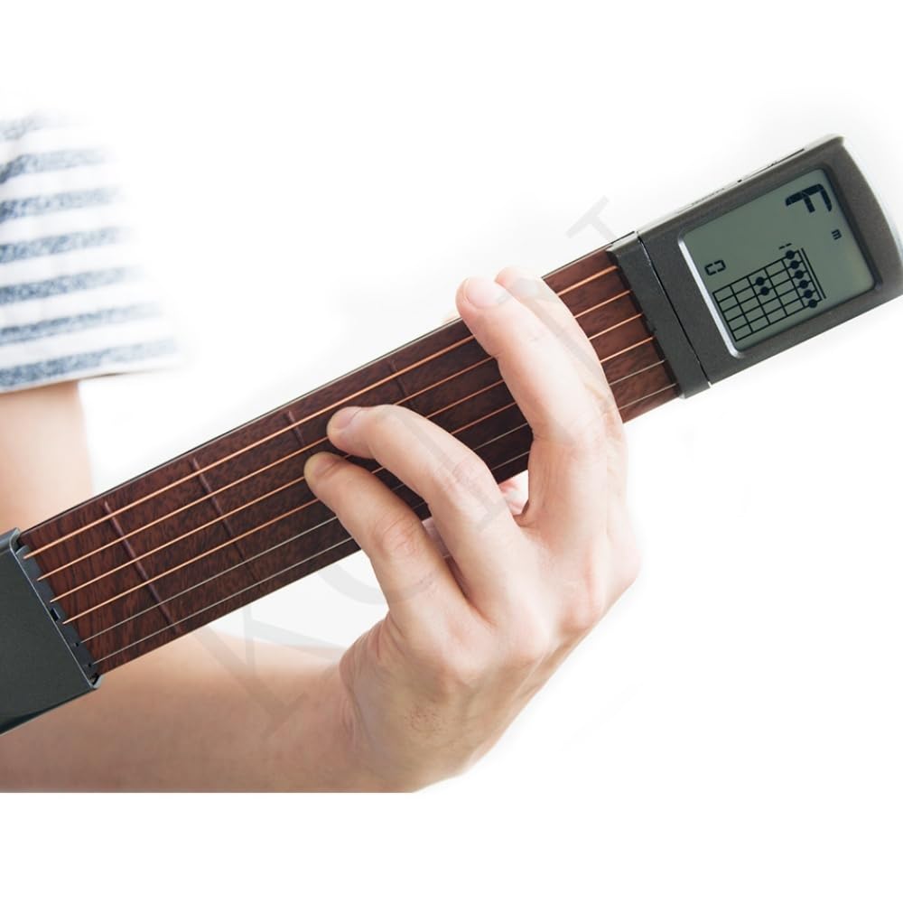 KCNN Code Trainer Guitar Practice Tool 6-String Portable Digital Rotatable Screen Protective Bag Chord Chart Display 6 Frets Beginner