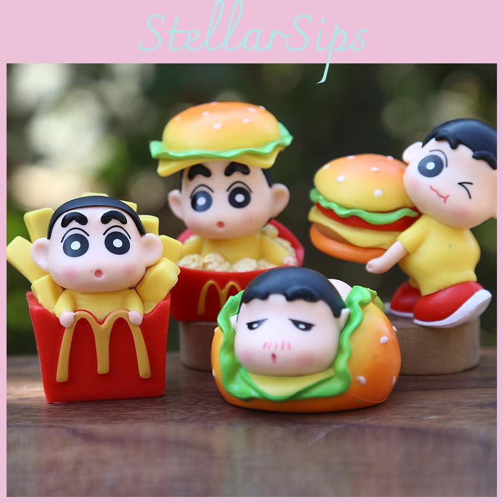 Crayon French Shinchan Fries Hamburg Toy Model Ornaments  Children Toy Art