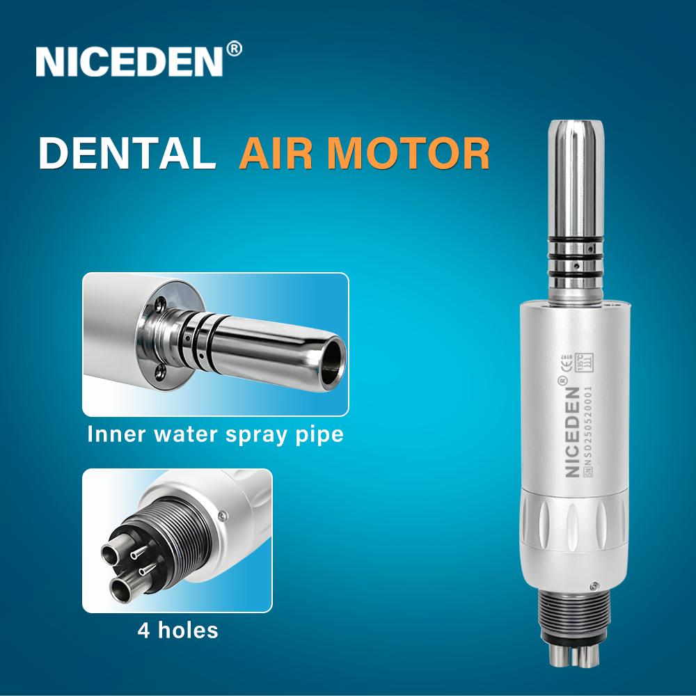 Niceden Dental Low Speed Handpiece Kit Air Turbine Straight Contra Angle Air Motor Inner Water Spray 2/4Holes