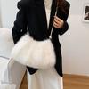 Fluffy Bag Women's 2025 Autumn and Winter New Fashion Simple Furry Shoulder Bag Textured Women's Handbag Tote Bag
