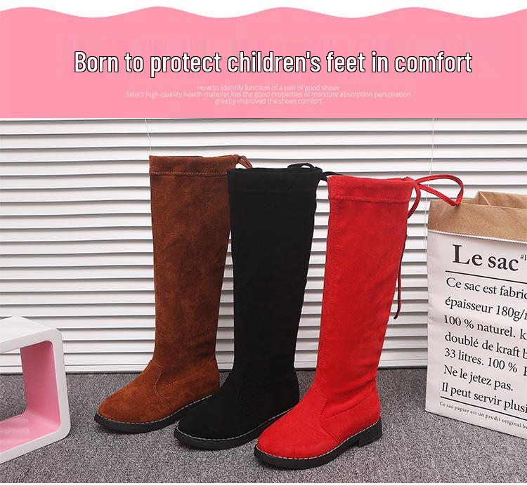 Girls' Korean Style Long Boots - Autumn/Winter 2025 Princess High-Top Children's Shoes