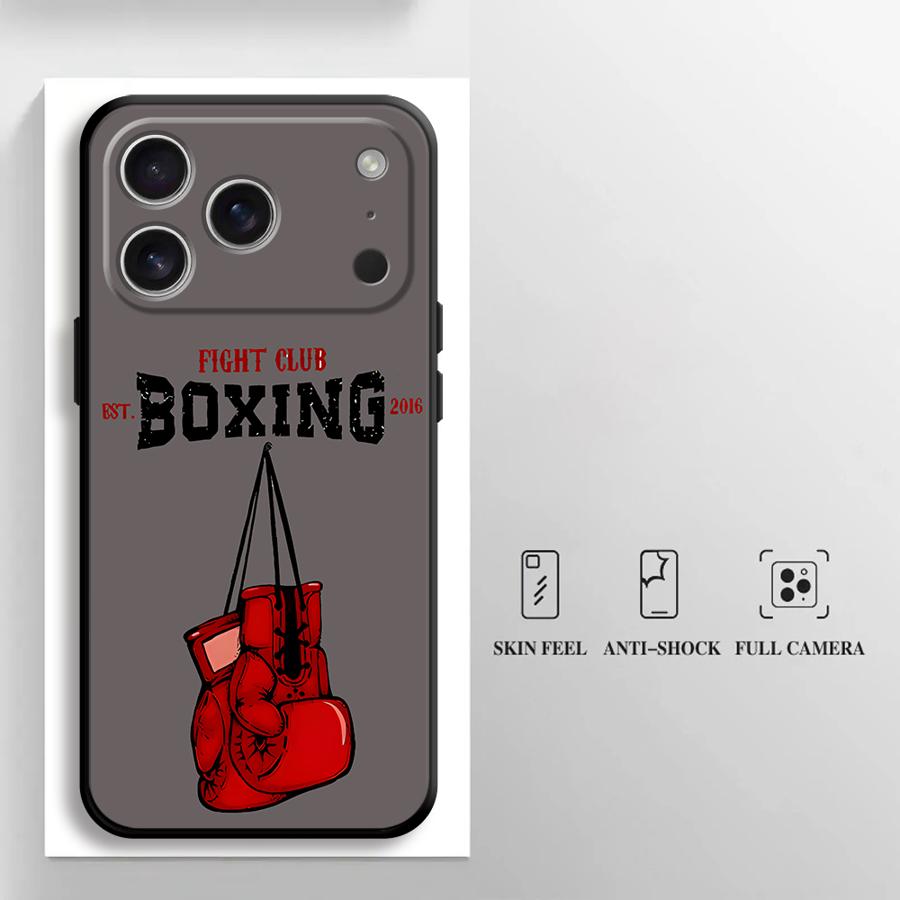 Funda Phone Cover Case for Apple iPhone 17 Pro Max 15 Pro 7 8 16 13 XR XS MAX 11 Air 14 12 Cool Boxing Gloves
