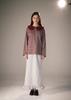 Pibeuseupibeuseu Stripe Big Collar Jersey Top / Burgundy