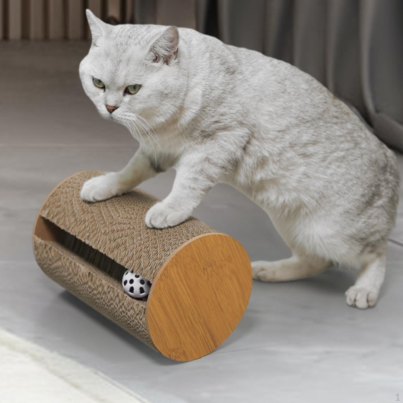 

Roller Cat Scratching Post Cardboard Scratcher Board, Durable for Indoor Cats, Pet Toy with Bell,