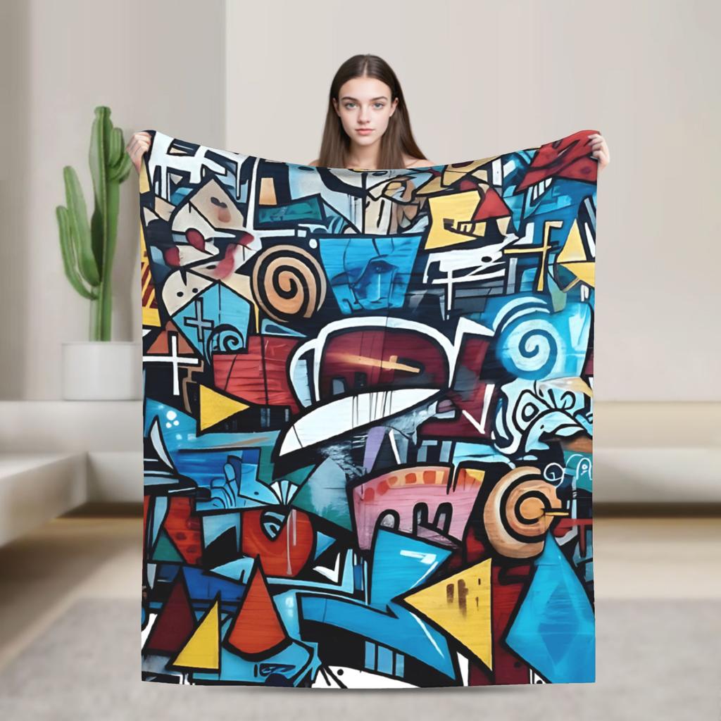 Cartoon Cute Doodle Blanket Quality Soft Throw Blanket Winter Boy Girl Bedroom Funny Bedspread