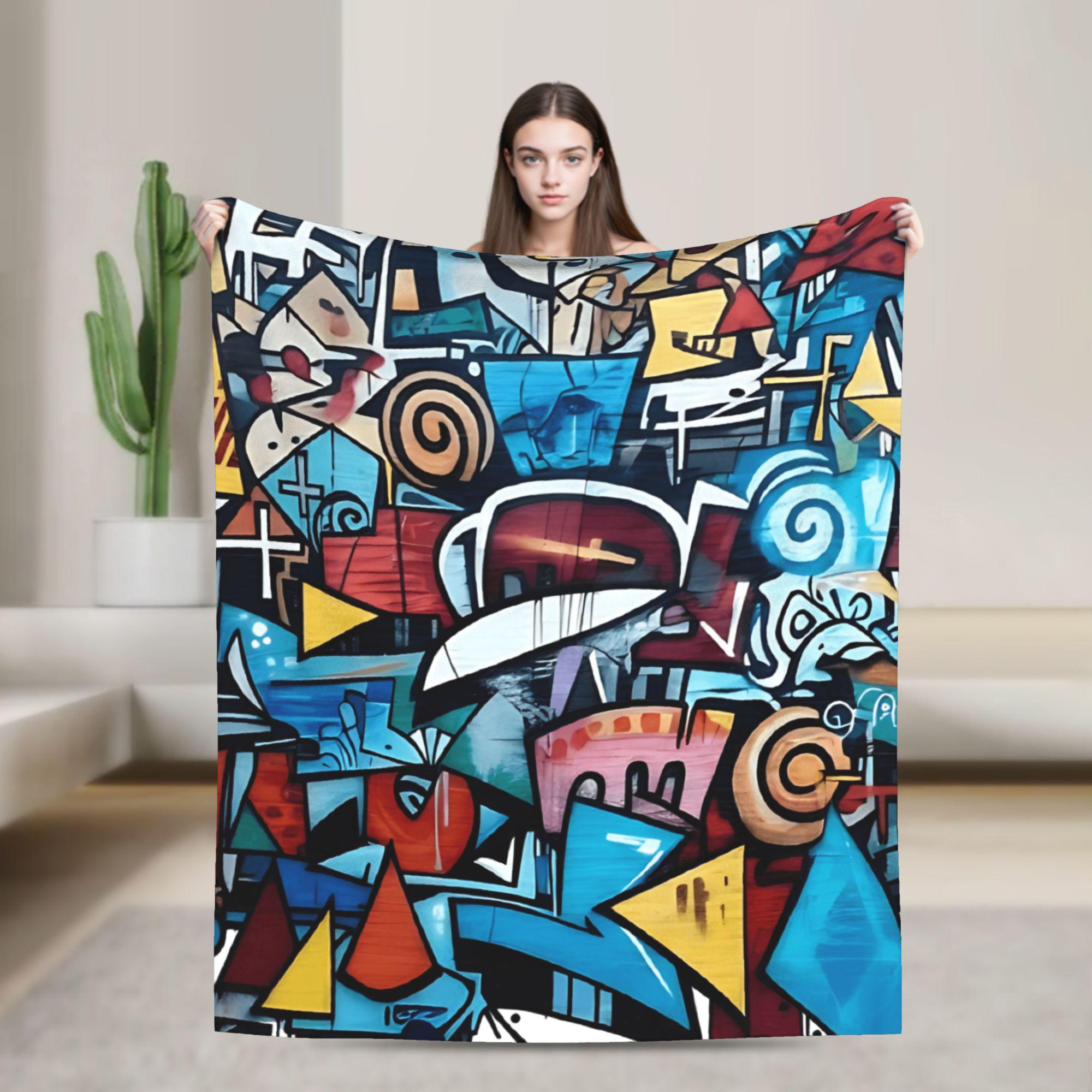 

Cartoon Cute Doodle Plush Blanket Girls Boys Flannel Throw Blanket For Couch ChairBed Warm Custom DIY Quality Bedspread Gift 75x90cm