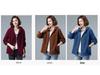 2023 Women's Korean Style Loose-Fit Corduroy Jacket with Velvet, Available In Plus Sizes for Spring, Autumn, and Winter.