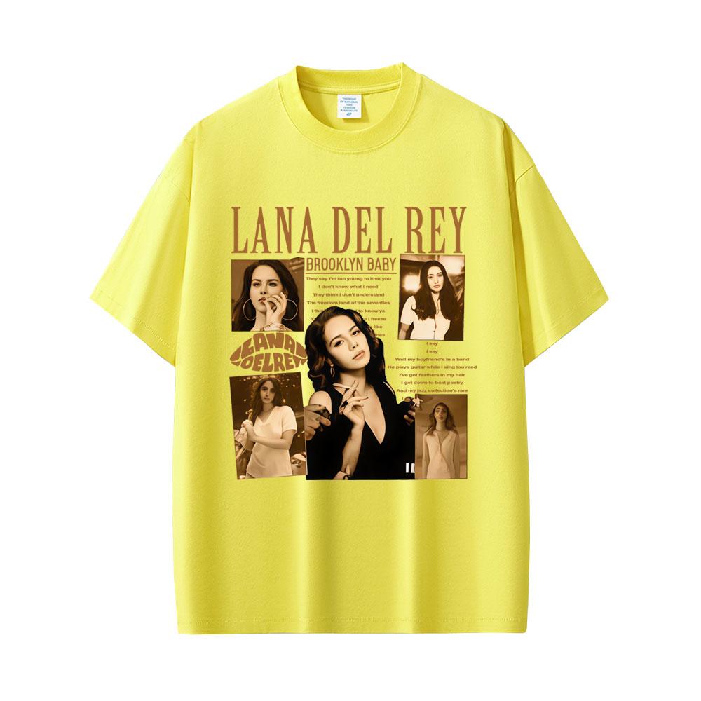Sängerin Lana Del Rey Ultraviolence Brooklyn Baby Print T-Shirt Herren Damen Mode Popmusik T-Shirts Unisex Lässige Baumwoll-T-Shirts