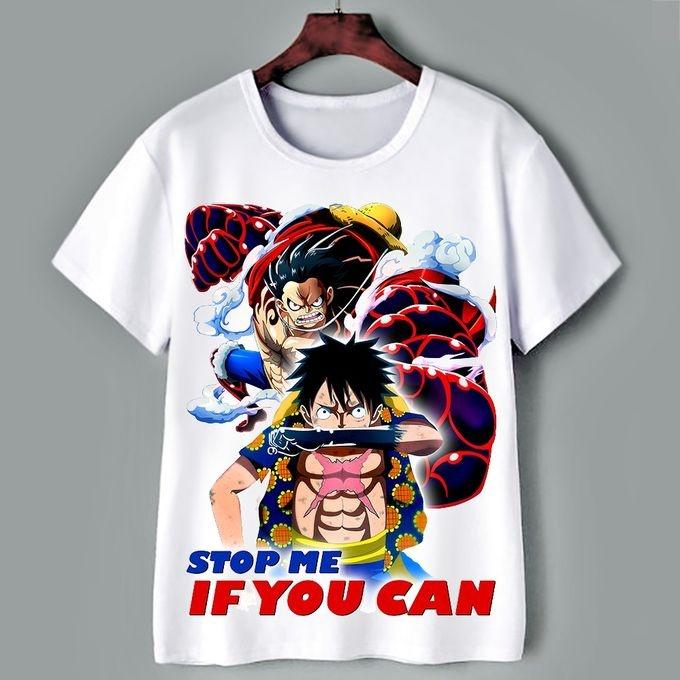 

Summer 2026 One Piece Monchi D Luffy Fourth Gear Elastic Unisex Theme 100 Cotton Print Loose Tshirt Male and Female Top S