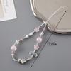 Creative  Love Heart Pearl Bow Mobile Phone Strap Beads Lanyard Keychain Luggage Bag Accessories Anti Lost Cellphone Chain