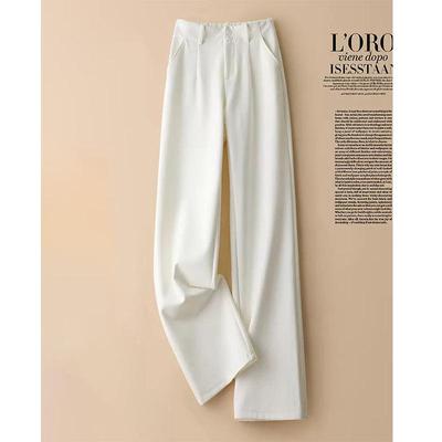 Women's 2024 Summer High-Waist Wide-Leg Drape Pants: Casual, Hip-Covering Straight Suit Pants