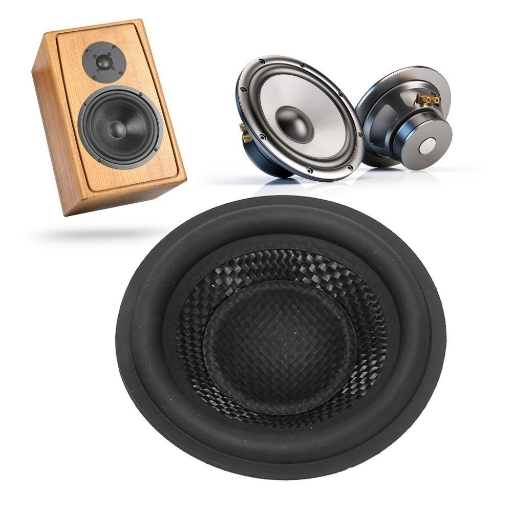 Rubber Surround Subwoofer Cone Black Paper Drum Paper Paper Speaker Cone  Speaker Replacement 3in