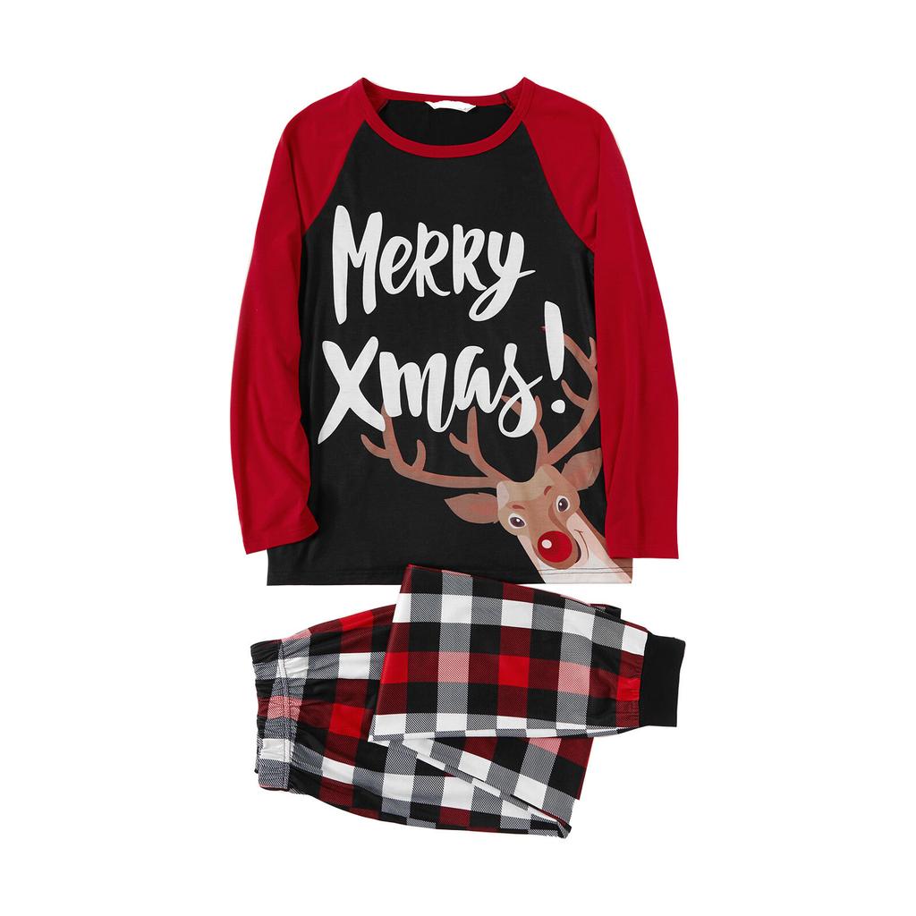 Christmas Print Family Matching Long-Sleeved Top + Pants Set