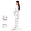 SAZAC Hello Kitty Shirt Powder Long Sleeve and Pants Dot Hello Kitty Design Pajamas, Stretch, Women's, Set, Loungewear, (White/M/SAN1786)