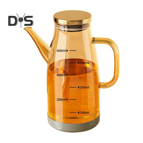 Glass Oil Dispenser Bottle with Drip-Free Spout 600/800/1000ml Large Capacity Oil Pot for Vinegar Soy Sauce Food-Grade Kitchen Gadgets
