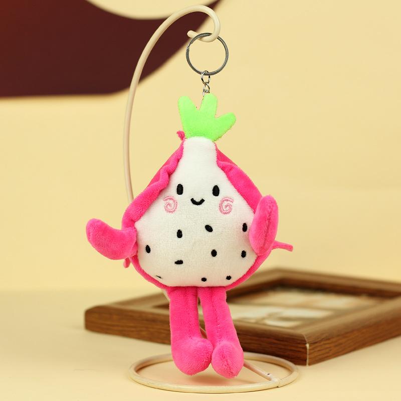 

Pink Fruit Dragon Plush Keychain Soft Fruit Shaped Accessory For Bags