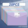 5-20 Pack Clear Document Folders Plastic Envelopes with Label Pocket and Snap Button for Home Work Office Organization