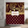 Gold Floral Print Shower Curtain Custom Decor Home Bath Accessories