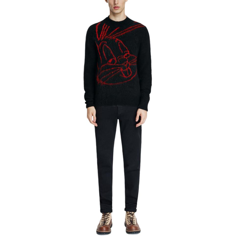 HUGO BOSS Sweaters Men's Black Crew Neck Moderate Other 50485235-001