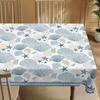 Summer Ocean Rectangle Tablecloth for Table Decor Watercolor Starfish Shell Print Kitchen Dining Table Cloth Wedding Party Decor